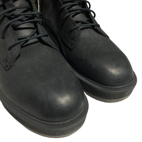 Sorel Boots Womens 7.5 Hi-Line Jet Black Leather Waterproof Lace Up Combat Biker - Picture 4 of 10